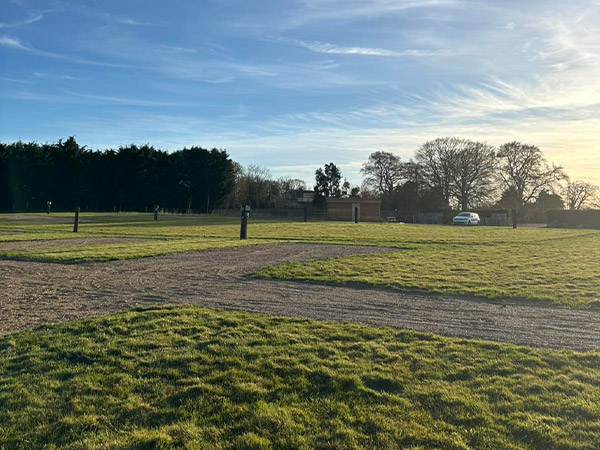 Seasonal pitch at Priory Farm Caravan Park