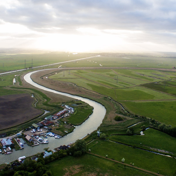 Birdseye view of Norfolk Broads